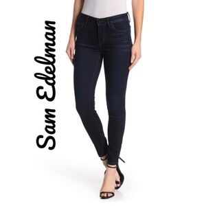 Sam Edelman The Kitten Mid Rise Skinny Ankle Dark Wash Jeans Womens 28
